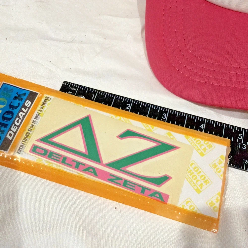 DELTA ZETA Sorority Bundle Hat Car Decal Wooden Paddle Crest Greek College NEW